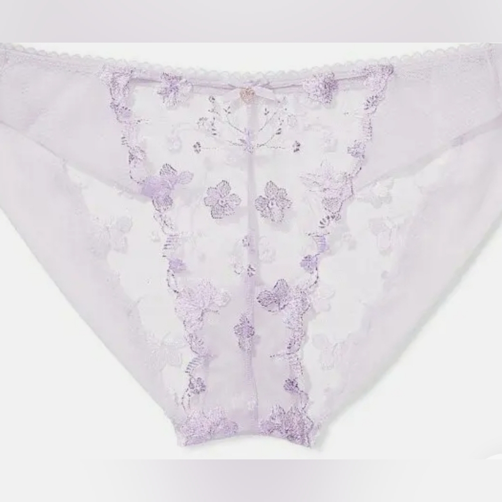 Victoria's Secret M Body by Victoria Sheer Floral Lavender Panty